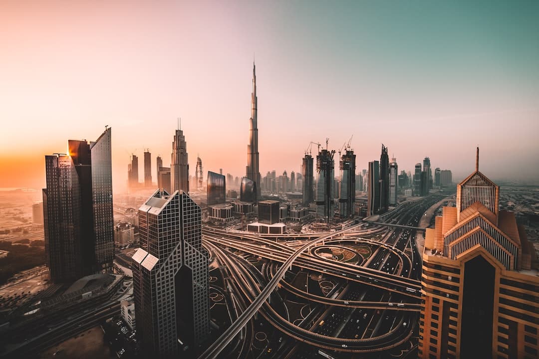Dubai skyline and highway interchange — UAE fleet operating environment